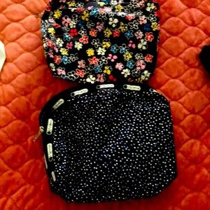 LeSportsac lot of 2 large cosmetic travel bags
